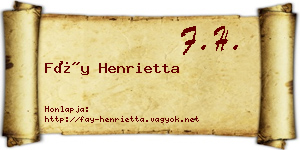 Fáy Henrietta névjegykártya