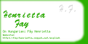 henrietta fay business card